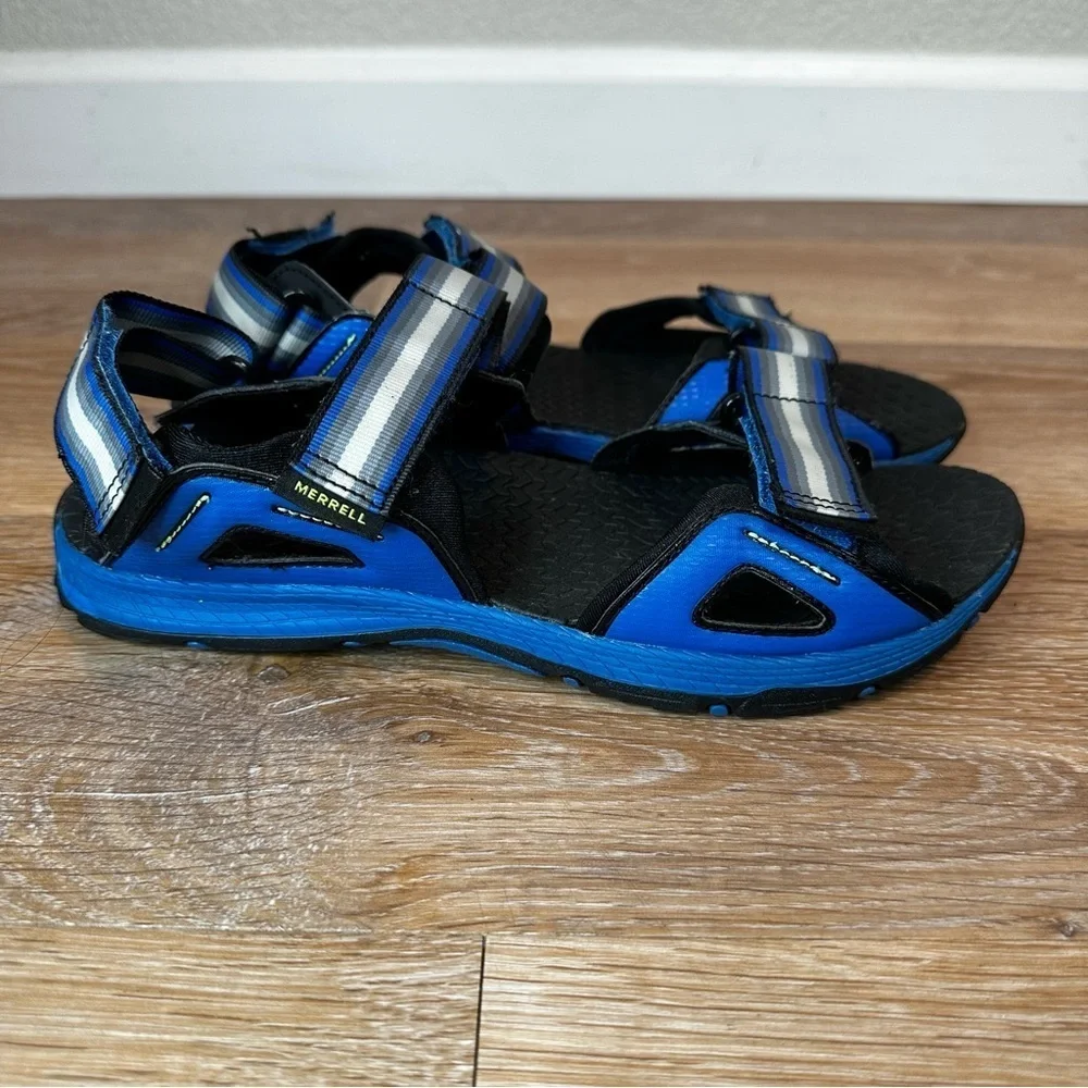 Merrell Hydro Blaze Blue Hook-and Loop Boys Sandals, Size 7